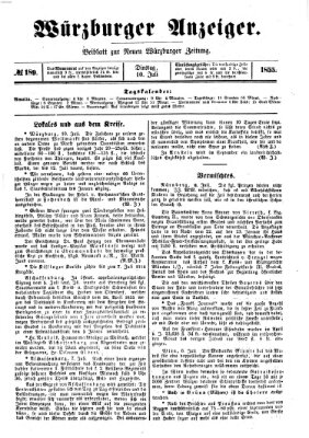 Würzburger Anzeiger (Neue Würzburger Zeitung) Dienstag 10. Juli 1855