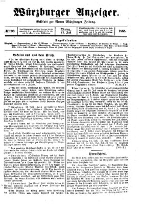 Würzburger Anzeiger (Neue Würzburger Zeitung) Dienstag 17. Juli 1855