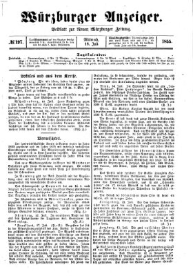 Würzburger Anzeiger (Neue Würzburger Zeitung) Mittwoch 18. Juli 1855