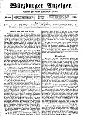 Würzburger Anzeiger (Neue Würzburger Zeitung) Samstag 21. Juli 1855