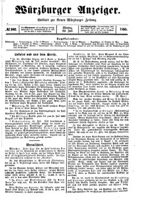 Würzburger Anzeiger (Neue Würzburger Zeitung) Montag 23. Juli 1855