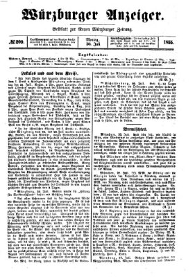 Würzburger Anzeiger (Neue Würzburger Zeitung) Montag 30. Juli 1855