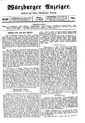 Würzburger Anzeiger (Neue Würzburger Zeitung) Montag 13. August 1855