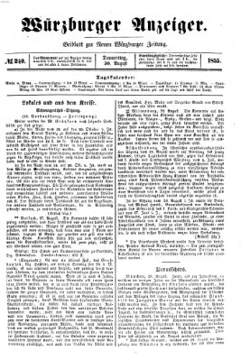 Würzburger Anzeiger (Neue Würzburger Zeitung) Donnerstag 30. August 1855