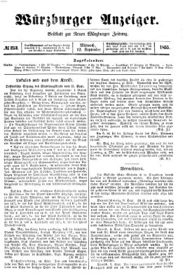 Würzburger Anzeiger (Neue Würzburger Zeitung) Mittwoch 12. September 1855