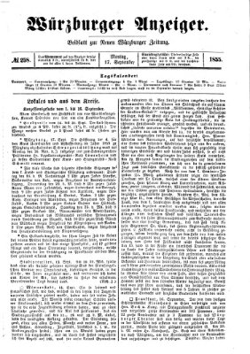 Würzburger Anzeiger (Neue Würzburger Zeitung) Montag 17. September 1855