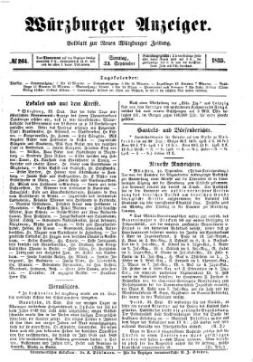 Würzburger Anzeiger (Neue Würzburger Zeitung) Sonntag 23. September 1855