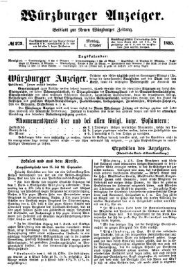 Würzburger Anzeiger (Neue Würzburger Zeitung) Montag 1. Oktober 1855