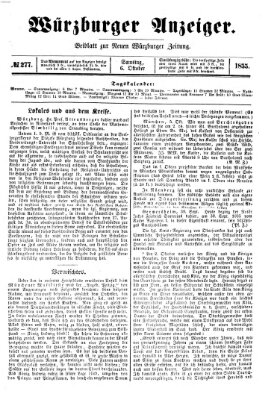 Würzburger Anzeiger (Neue Würzburger Zeitung) Samstag 6. Oktober 1855