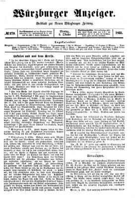 Würzburger Anzeiger (Neue Würzburger Zeitung) Montag 8. Oktober 1855