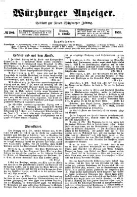 Würzburger Anzeiger (Neue Würzburger Zeitung) Dienstag 9. Oktober 1855