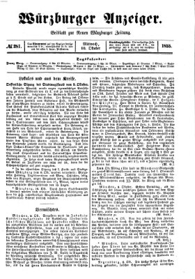 Würzburger Anzeiger (Neue Würzburger Zeitung) Mittwoch 10. Oktober 1855