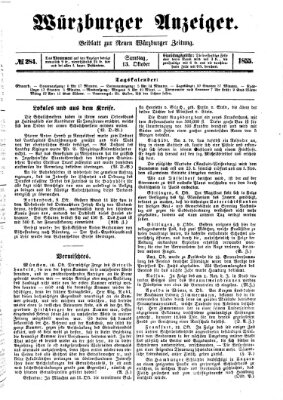 Würzburger Anzeiger (Neue Würzburger Zeitung) Samstag 13. Oktober 1855