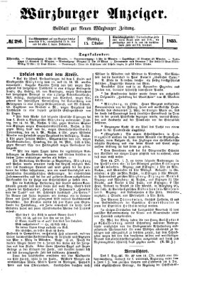 Würzburger Anzeiger (Neue Würzburger Zeitung) Montag 15. Oktober 1855