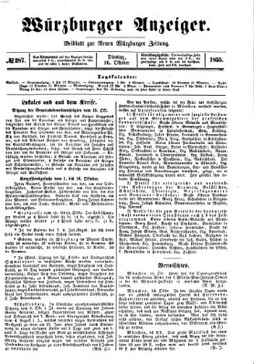 Würzburger Anzeiger (Neue Würzburger Zeitung) Dienstag 16. Oktober 1855