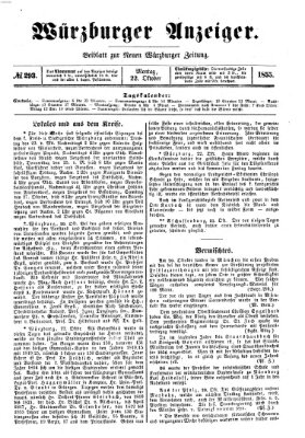 Würzburger Anzeiger (Neue Würzburger Zeitung) Montag 22. Oktober 1855