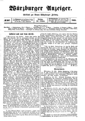 Würzburger Anzeiger (Neue Würzburger Zeitung) Freitag 26. Oktober 1855