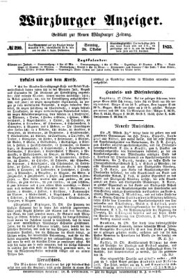 Würzburger Anzeiger (Neue Würzburger Zeitung) Sonntag 28. Oktober 1855