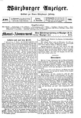 Würzburger Anzeiger (Neue Würzburger Zeitung) Freitag 2. November 1855