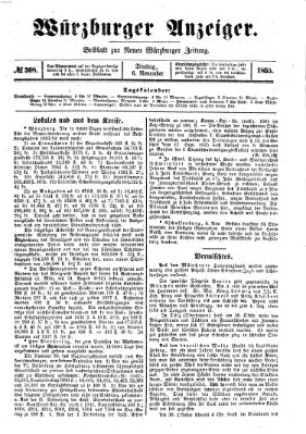 Würzburger Anzeiger (Neue Würzburger Zeitung) Dienstag 6. November 1855