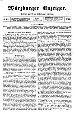 Würzburger Anzeiger (Neue Würzburger Zeitung) Freitag 9. November 1855