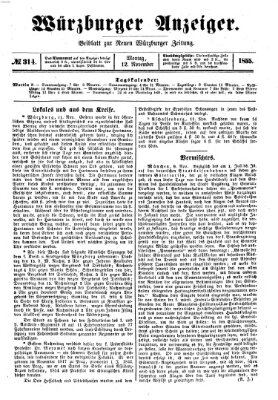 Würzburger Anzeiger (Neue Würzburger Zeitung) Montag 12. November 1855