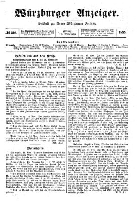 Würzburger Anzeiger (Neue Würzburger Zeitung) Freitag 16. November 1855