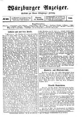 Würzburger Anzeiger (Neue Würzburger Zeitung) Sonntag 18. November 1855