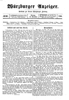 Würzburger Anzeiger (Neue Würzburger Zeitung) Montag 19. November 1855