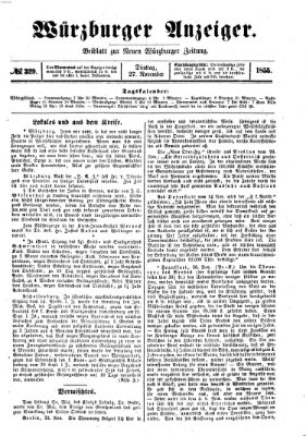 Würzburger Anzeiger (Neue Würzburger Zeitung) Dienstag 27. November 1855