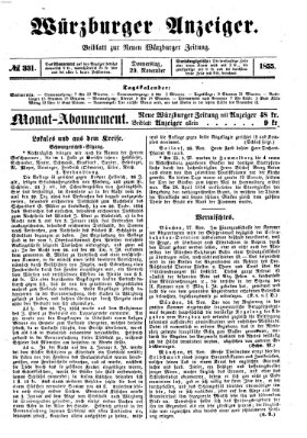 Würzburger Anzeiger (Neue Würzburger Zeitung) Donnerstag 29. November 1855