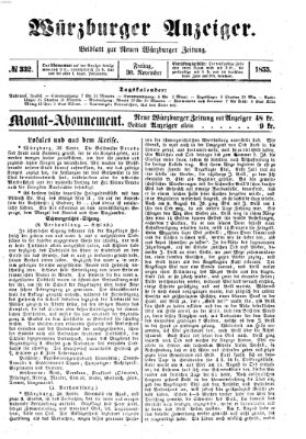 Würzburger Anzeiger (Neue Würzburger Zeitung) Freitag 30. November 1855