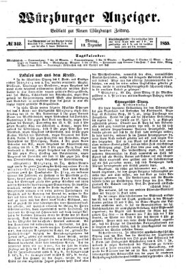 Würzburger Anzeiger (Neue Würzburger Zeitung) Montag 10. Dezember 1855