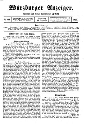 Würzburger Anzeiger (Neue Würzburger Zeitung) Donnerstag 13. Dezember 1855