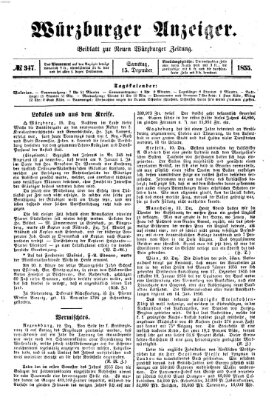 Würzburger Anzeiger (Neue Würzburger Zeitung) Samstag 15. Dezember 1855