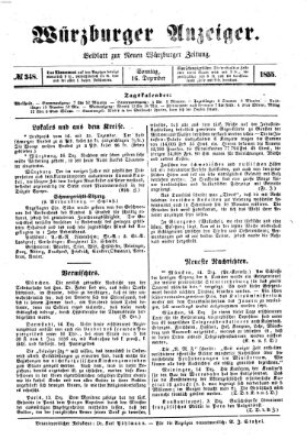 Würzburger Anzeiger (Neue Würzburger Zeitung) Sonntag 16. Dezember 1855