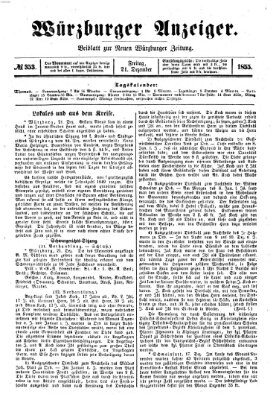 Würzburger Anzeiger (Neue Würzburger Zeitung) Freitag 21. Dezember 1855