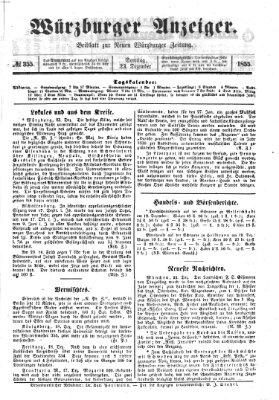 Würzburger Anzeiger (Neue Würzburger Zeitung) Sonntag 23. Dezember 1855