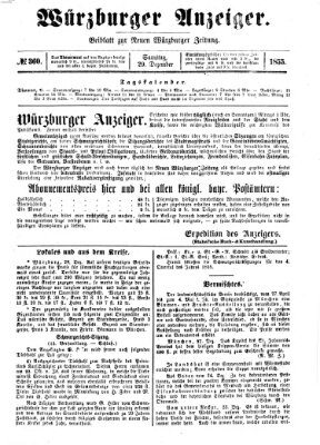 Würzburger Anzeiger (Neue Würzburger Zeitung) Samstag 29. Dezember 1855