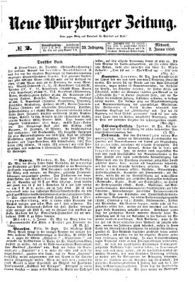 Neue Würzburger Zeitung Mittwoch 2. Januar 1856