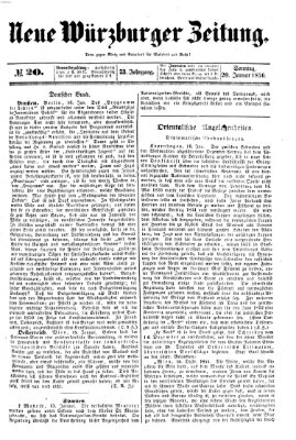 Neue Würzburger Zeitung Sonntag 20. Januar 1856