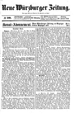 Neue Würzburger Zeitung Dienstag 29. Januar 1856