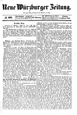 Neue Würzburger Zeitung Dienstag 12. Februar 1856