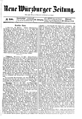 Neue Würzburger Zeitung Mittwoch 27. Februar 1856