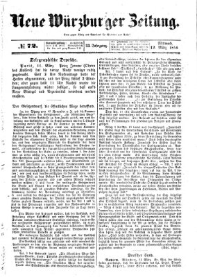 Neue Würzburger Zeitung Mittwoch 12. März 1856