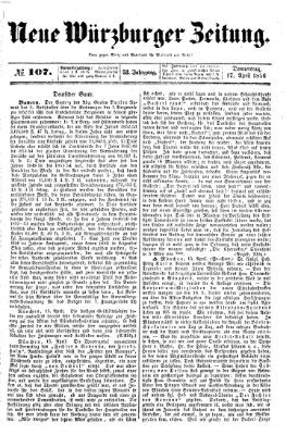 Neue Würzburger Zeitung Donnerstag 17. April 1856