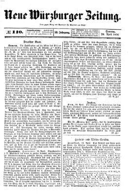 Neue Würzburger Zeitung Sonntag 20. April 1856