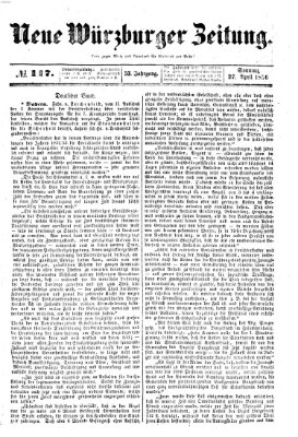 Neue Würzburger Zeitung Sonntag 27. April 1856