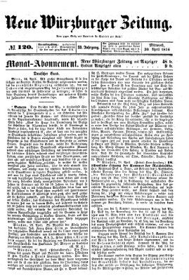 Neue Würzburger Zeitung Mittwoch 30. April 1856