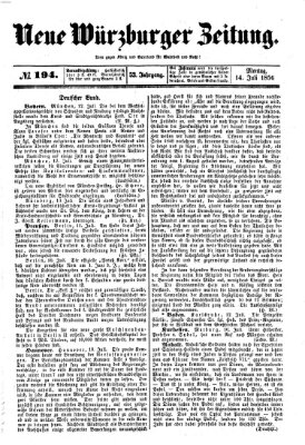 Neue Würzburger Zeitung Montag 14. Juli 1856